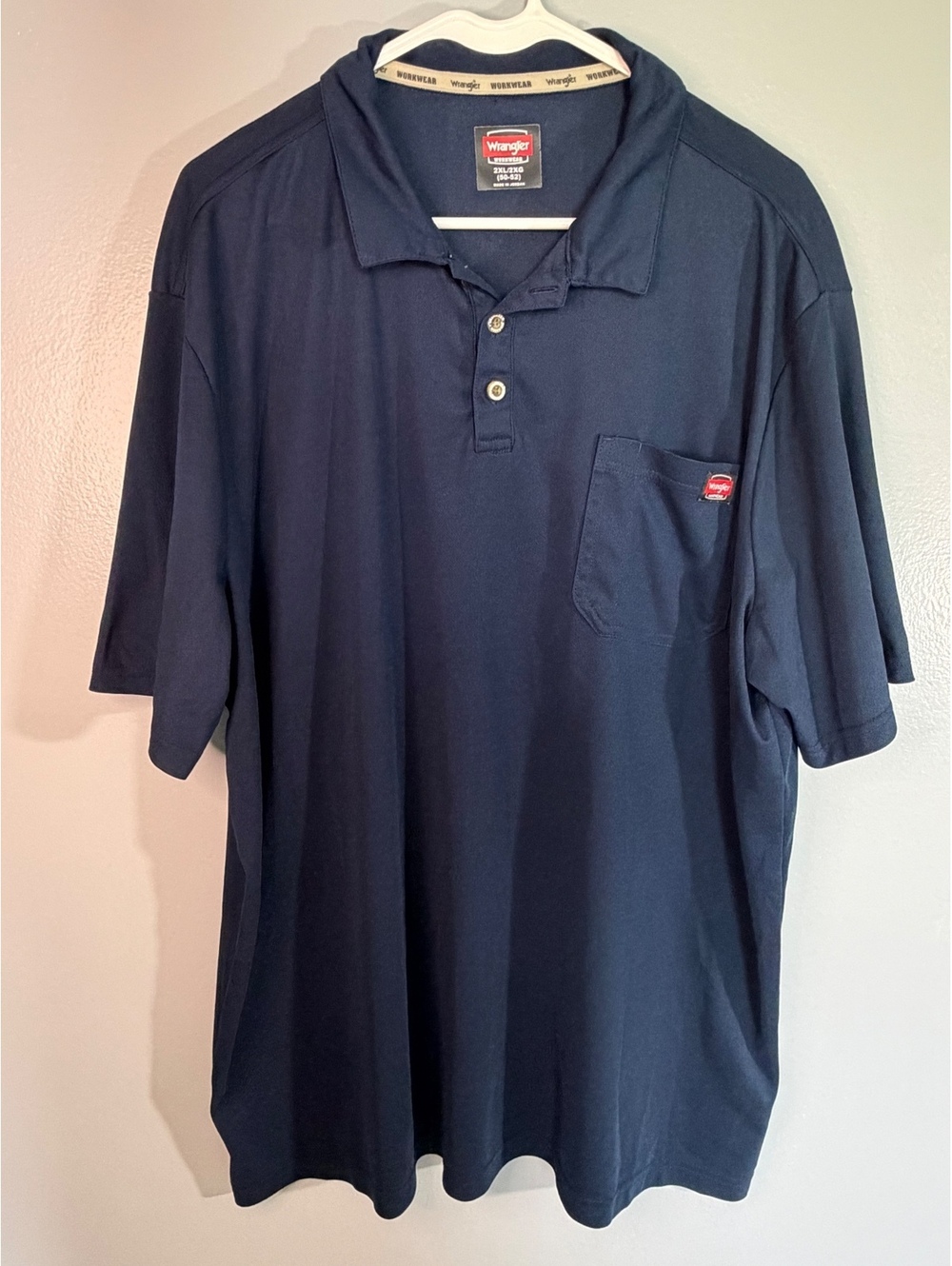 Wrangler Navy Blue Workwear Polo Shirt 2XL Polyester